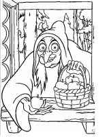 A coloring page of snow white